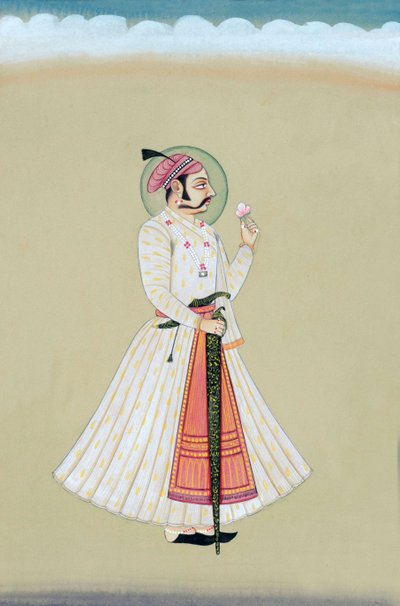 Pintura em miniatura de Maharana Amar Singh Udaipur de Indian School