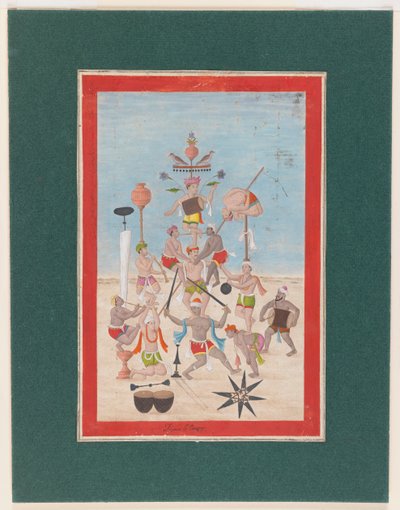 Pintura em miniatura, c.1810 (wc no papel) de Indian School