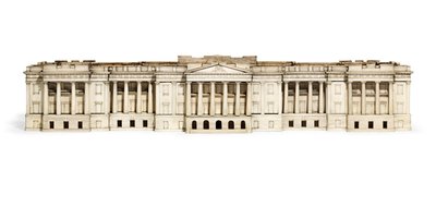 Maquete do Palácio Hazarduari, Murshidabad, c.1835 (marfim e madeira) (ver também 1679664-5) de Indian School