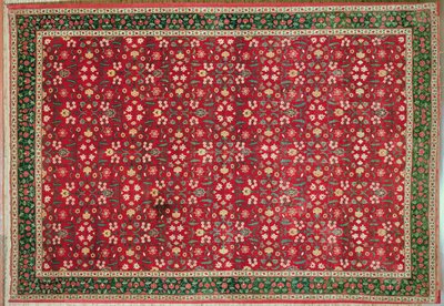 Mughal tapete com um design de flor e treliça, norte da Índia (lã de pashmina) de Indian School