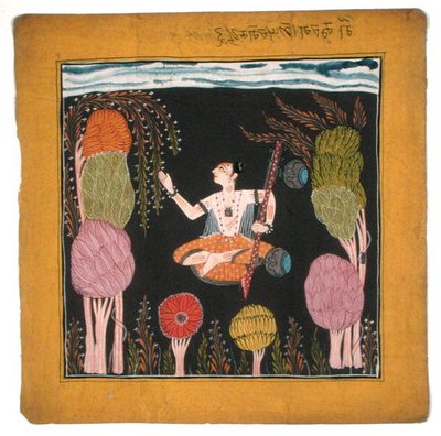 Modo musical Goda Raga-Kulu-Pahari, c.1700-10 (gouache no papel) de Indian School