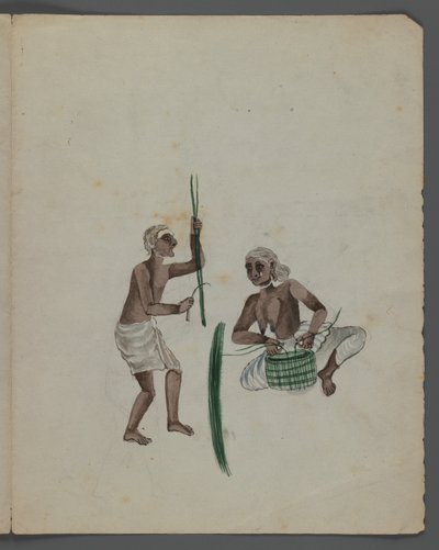 Um de um conjunto de nove imagens mostrando índios em diferentes profissões (wc no papel) de Indian School