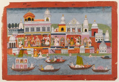 Página de uma série Bhagavata Purana, c.1775-1800 (wc no papel) de Indian School