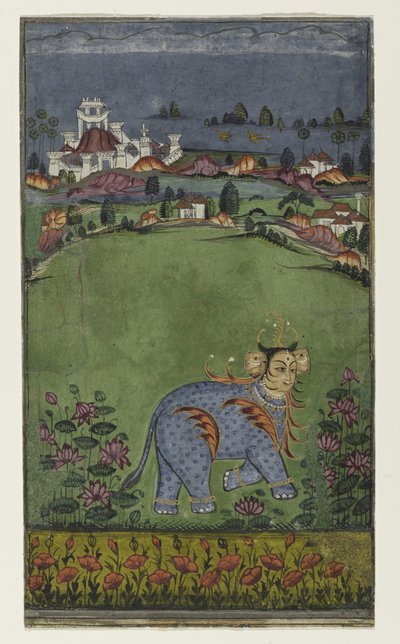 Página de um tratado astrológico, c.1750 (wc opaca no papel) de Indian School