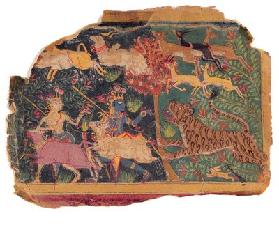Perigos na Floresta, 1525-50 (wc opaco no papel) de Indian School