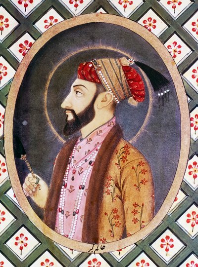 Retrato do Imperador Mongol Aurangzebe conhecido como Alamgir I (1618-1707), governante da Índia de 1658 a 1717 de Indian School