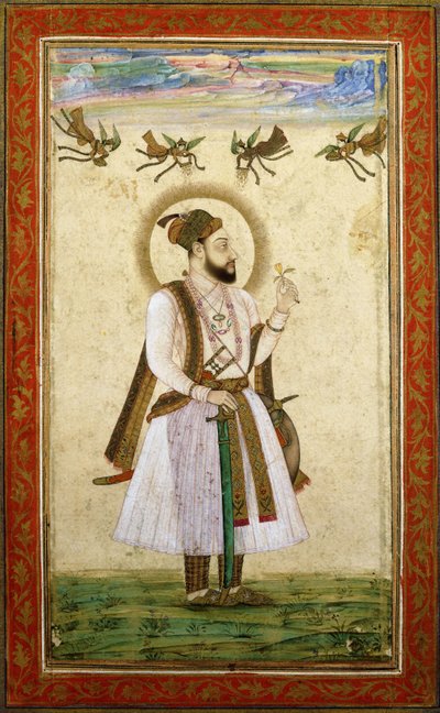 Retrato de Muhammad &39;Adil Shah II, c.1650 (aquarela e tinta dourada sobre papel) de Indian School