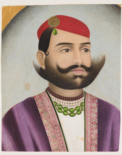 Retrato de um homem, possivelmente no início do século XX (guache sobre cartão) de Indian School