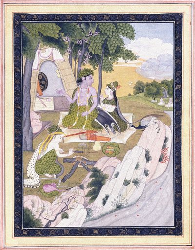 Rama e Sita com Lakshman, c. 1800 de Indian School