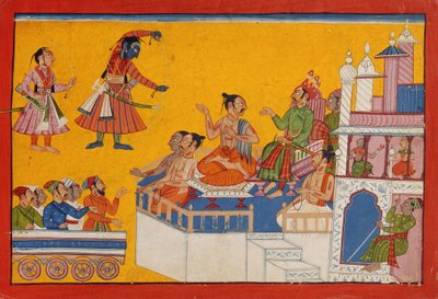 Rama inclina seu arco, c.1700 (wc opaco no papel) de Indian School