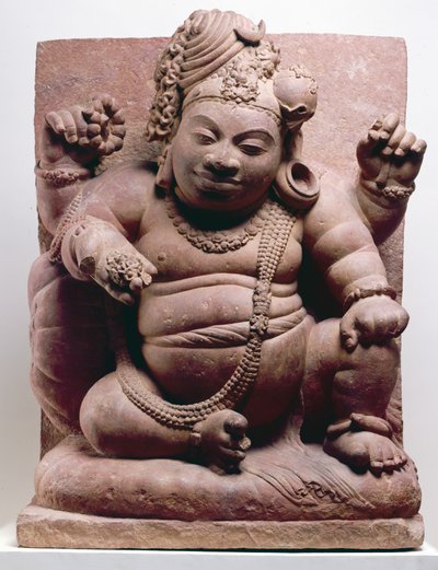Siva como anão, cultura Mansar, 500 dC (arenito) de Indian School