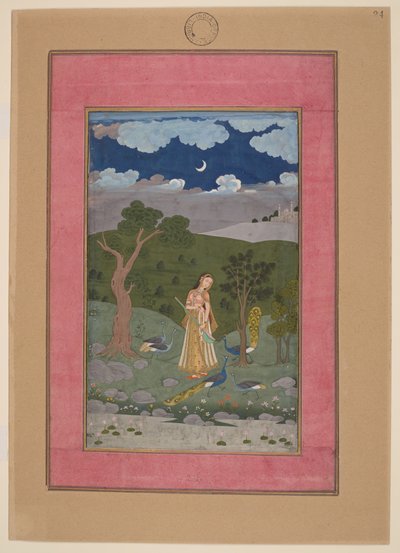 Sorath Ragini, Índia, Hyderabad, cerca de 1760; Álbum Johnson 37, n.º 24 (tinta, cores e ouro sobre papel) de Indian School