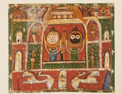 O trio Jagannatha no santuário de Puri de Indian School