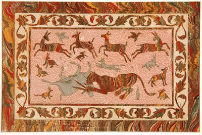 The Tigers Prey, c.1650 (wc opaca e ouro sobre papel) de Indian School