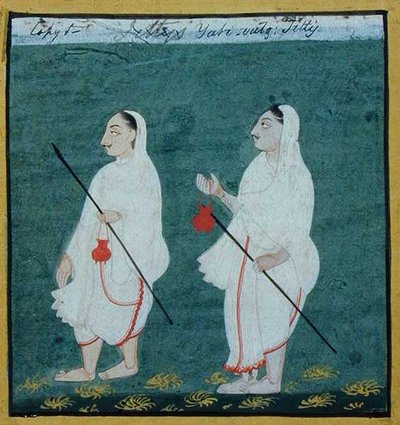 Dois Jain Ascetics with Matted Hair (jati) Religious Mendicants, Udaipur, c.1810-20 (gouache no papel) de Indian School