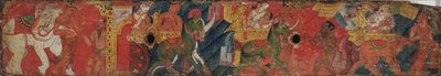 Vessnatara Jataka, de uma capa de manuscrito, Pala School, c.1200 (madeira pintada) de Indian School
