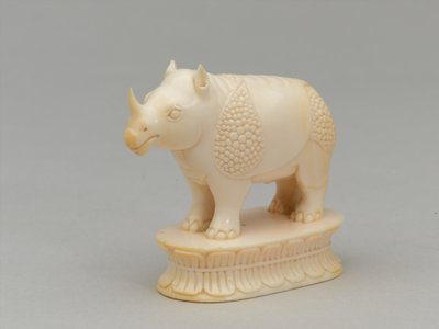 Bispo branco, peça de xadrez, Índia, 1820 cerca de Indian School