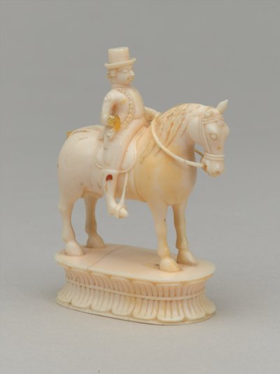 Cavaleiro branco, peça de xadrez, Índia, 1820 por volta de de Indian School