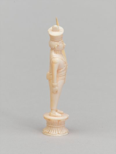 Peão branco, peça de xadrez, Índia, 1820 cerca de Indian School