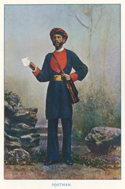 Nativos da Índia: Carteiro (foto colorida) de Indian photographer