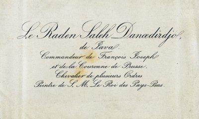 Cartão de visita de Raden Saleh Danoedirdgio, c.1850-80 de Indonesian School