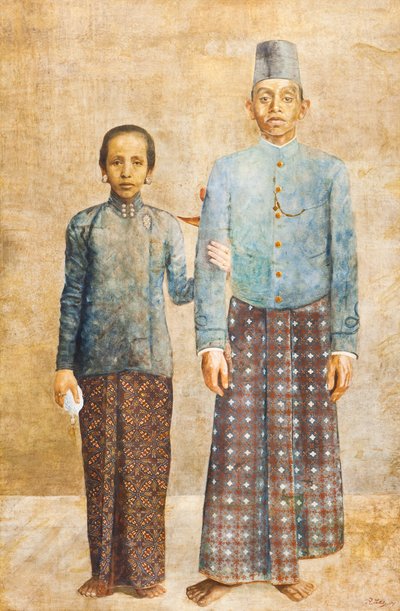 Retrato de um Nobre Javanês e da sua Esposa, c.1837 (óleo sobre tela) de Indonesian School