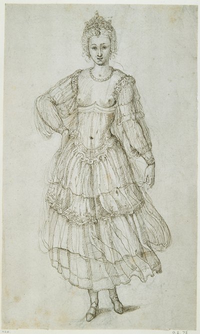 A Daughter of the Morn, c.1611 (caneta e tinta sobre papel) de Inigo Jones