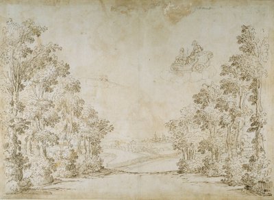 Um país pacífico (caneta e tinta sobre papel) de Inigo Jones