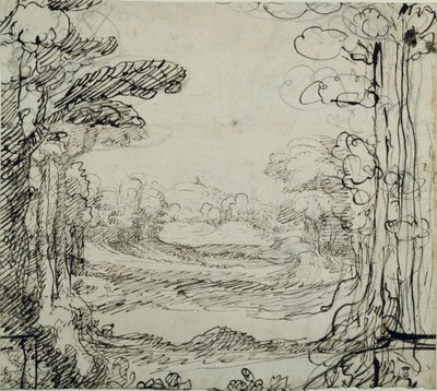 Uma floresta (caneta e tinta sobre papel) de Inigo Jones