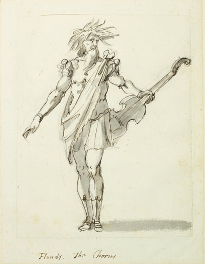 Inundações: o Refrão, c.1631 (caneta e tinta sobre papel) de Inigo Jones