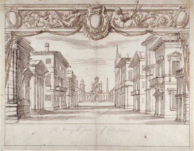 Cena trágica (caneta e tinta sobre papel) de Inigo Jones