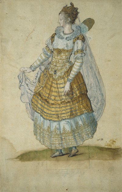 Máscara com asas (aguarela sobre papel) de Inigo Jones