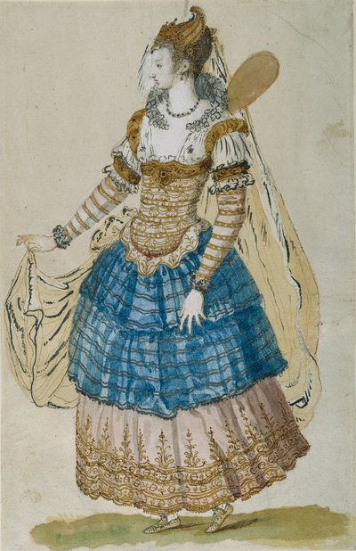 Máscara com asas (aguarela sobre papel) de Inigo Jones