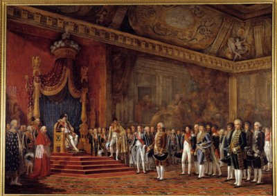 A Deputação do Senado Romano oferecendo homenagens ao Imperador Napoleão I na Sala do Trono do Palácio das Tuilerias, 16 de novembro de Innocent Louis Goubaud