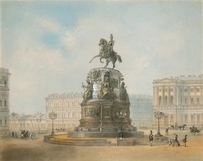O monumento equestre de Nicolau I da Rússia na Praça de São Isaac em São Petersburgo de Iosif Iosifovich Charlemagne