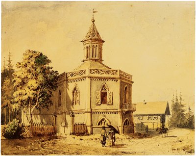 O Pavilhão da Fazenda de Laticínios no Parque Pavlovsk de Iosif Ivanovich Charlemagne