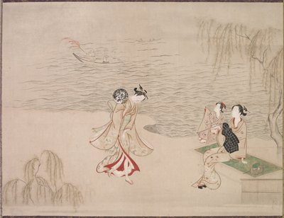Belezas à beira-mar, c. 1765-1792. de Ippitsusai Bunchō