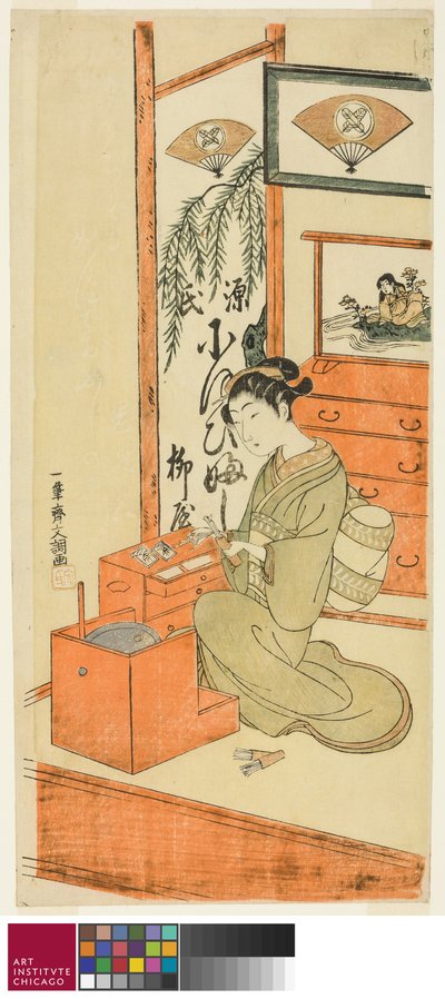 Ofuji da loja Yanagi, c.1769 de Ippitsusai Bunchō
