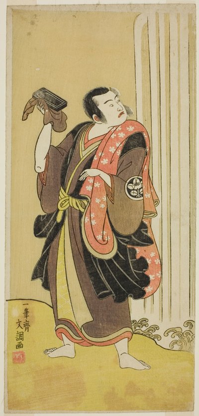 O ator Ichimura Uzaemon IX como Seigen na peça Ise-goyomi Daido Ninen, realizada no Teatro Ichimura no outono de 1768 de Ippitsusai Bunchō