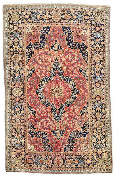 Tapete Kashan &39;Mohtasham&39;, c.1890 (lã) de Iranian School