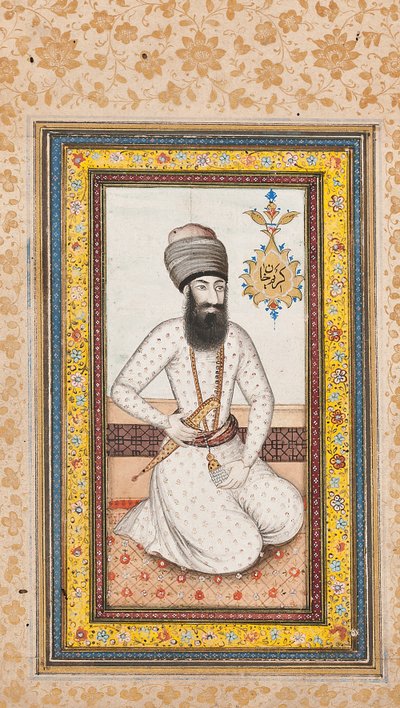 Retrato de Karim Khan Zand, um de um par com Nadir Shah, Qajar Iran de Iranian School