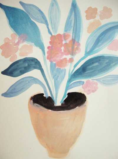 Flores botânicas em vaso de Iria Fernandez