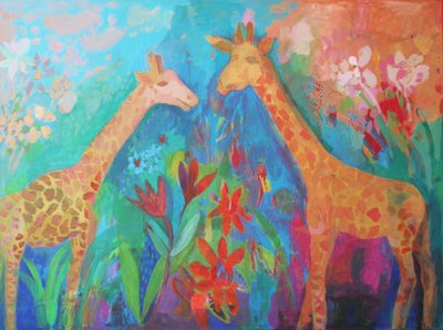 Girafas da selva coloridas de Iria Fernandez