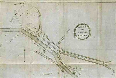 Um Mapa da Cidade de Antrim, placa de 
