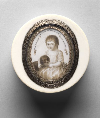 Caixa com o Retrato de um Menino, c.1790 (sépia sobre marfim de Irish School