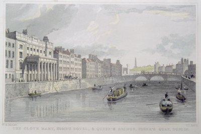 Cloth Mart, Home&39;s Hotel e Ponte da Rainha, Usher&39;s Quay, Dublin de Irish School
