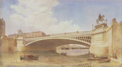 Projeto para Carlisle Bridge, agora OConnell Bridge, Dublin, atribuído ao escritório dos senhores Turner e Page (wc) de Irish School