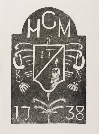 Esfregando uma pedra angular representando símbolos maçônicos, datada de 1738 de Irish School