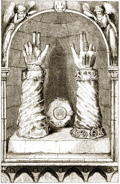 Santuário da mão de São Patrício, de The Trias Thuamaturga, ou três santos operários da Irlanda, de Mary Cusack (1829-99), publicado em 1890 de Irish School