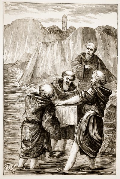 A caixa de St. Brigits, de The Trias Thaumaturga, ou Three Wonder-Working Saints of Ireland, de Mary Cusack (1829-99), publicada em 1890 de Irish School